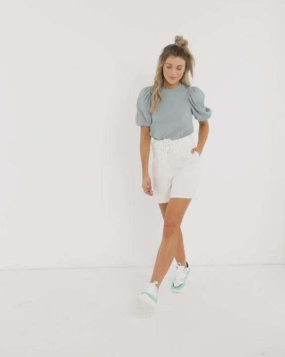 Cropped Cable Knit Sweater